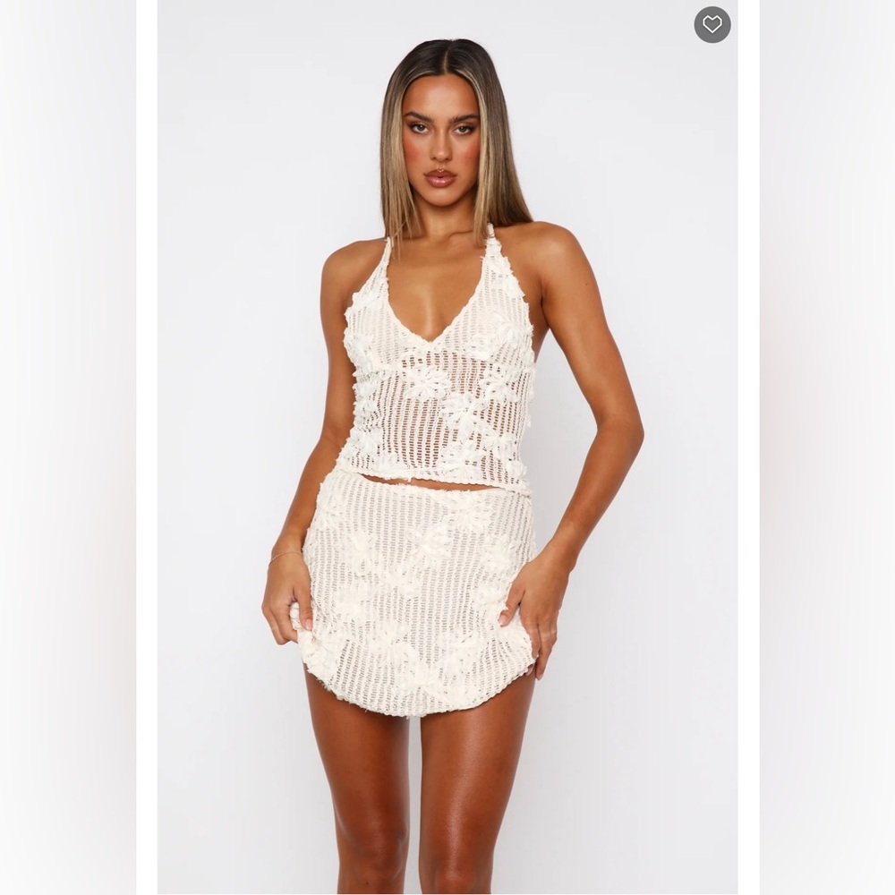 Isle of Capri Top and Mini Skirt Cream